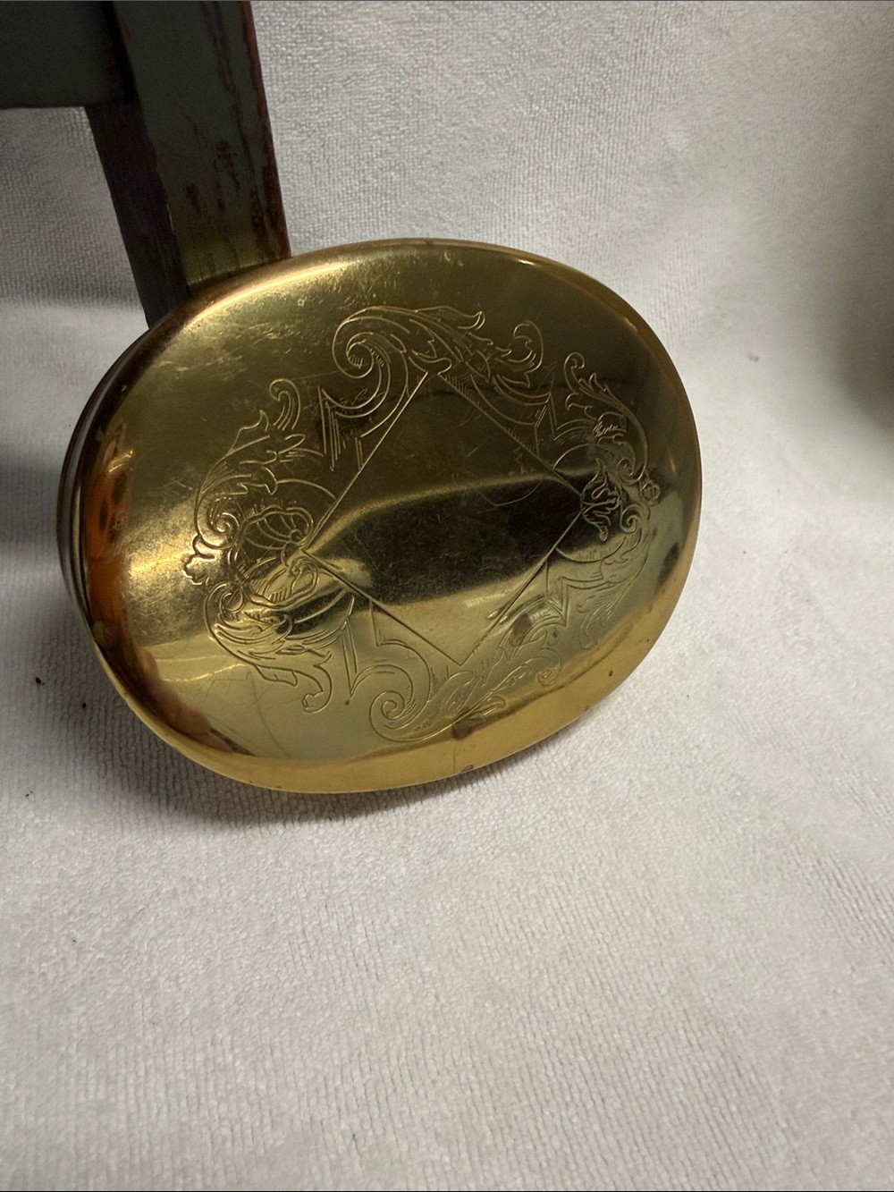 New Virginia Metalcrafters Colonial Williamsburg Oval Trinket/Powder Box Brass